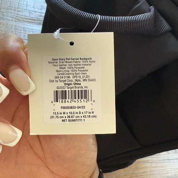 Open Story - Signature Pet Dog Carrier Backpack - Black NWT - Picture 8 of 8